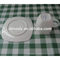 white ceramic cup and saucer set made in China